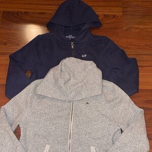 Vineyard Vines Full Zip Hooded Sweatshirt Jacket 
Small 8/10 Navy Blue Grey Nike